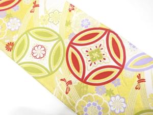 花七宝模様織り出し　振袖用袋帯